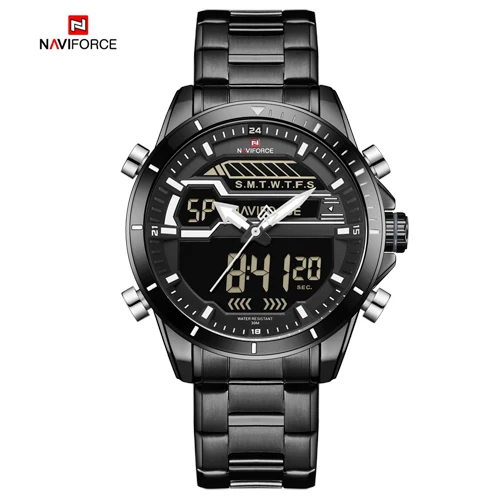 B B W NAVIFORCE Цифровые мужские часы Топ Военный бренд наручные часы для мужчин Авто Дата Led дисплей Saat водонепроницаемые мужские часы спортивные часы для мужчин - Цвет: B B W