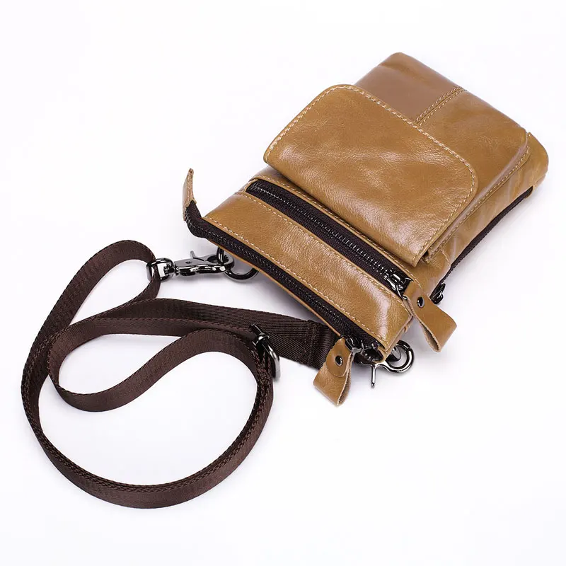 C8123 khaki COWATHER Топ Корова Натуральная кожа сумки на пояс для мужчин сумки через плечо Винтаж поясная сумка Хип бум пакет M8123 - Цвет: C8123 khaki