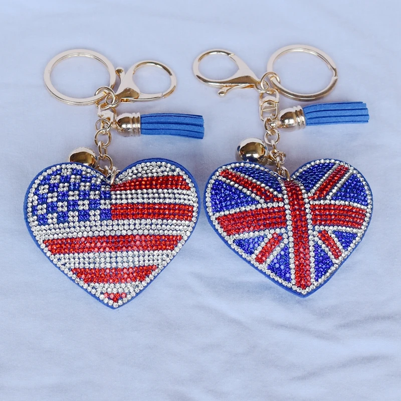 Новинка 2019 брелок с рисунком британского и американского флага модное кожаное