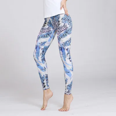 Women Chinese Style Yoga Pants Gym Tights Sport Fitness Print Elastic Running Workout Sexy Leggings | Спорт и развлечения