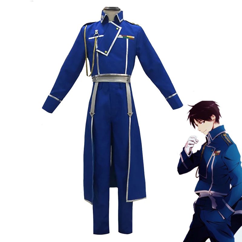 Аниме цельнометаллический костюм алхимика Рой Мустанг для косплея унисекс