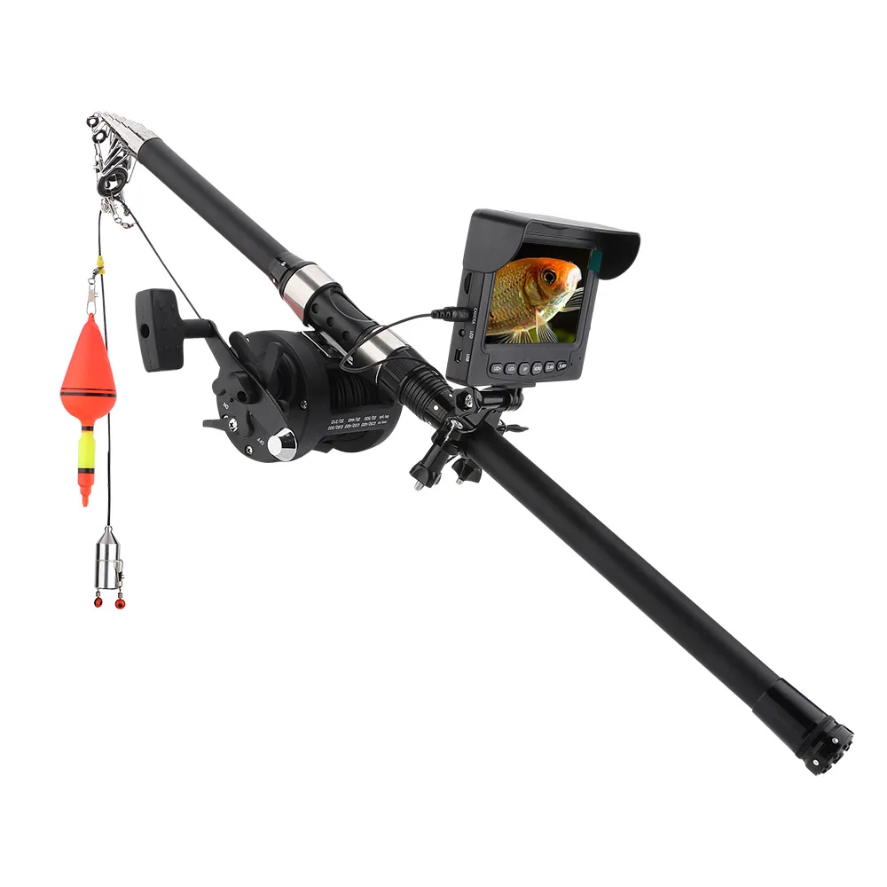 Продажа GAMWATER 4,3-дюймовый цветной монитор для подводной рыбалки, комплект для видеокамеры, 8 шт., ИК-светодиодных ламп со взрывом, рыболовные крючки, м...