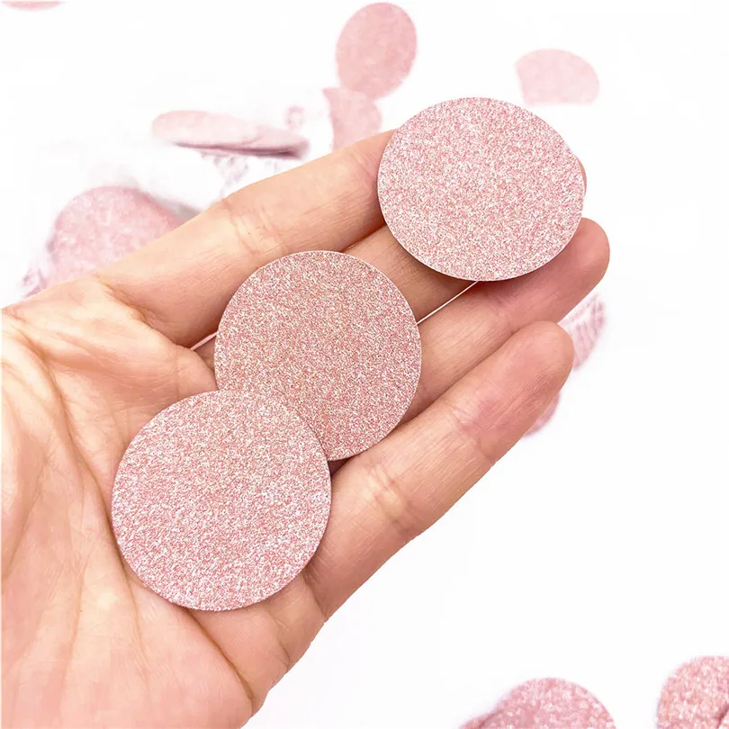 200pcs round shape 200 шт./лот 3 см розовое золото конфетти премиум-класса с блеском, в форме сердечка, звездочки круглый конфетти блестки День рождения свадебные Decorationkonfetti - Цвет: 200pcs round shape