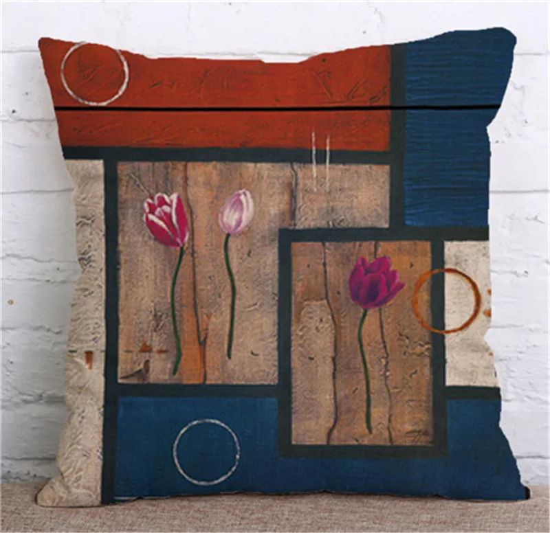 Ретро Простой решетчатый Печатный Наволочка Чехол Текстиль для дома искусство и