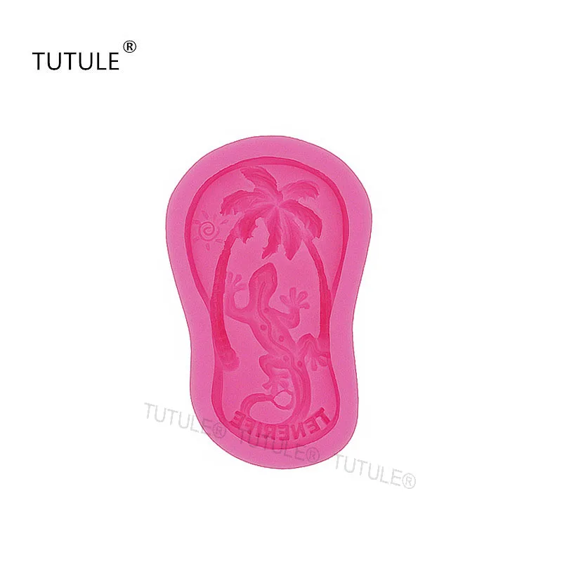 pink Гаджеты-пляж балерина тапочки-помады, воск, миниатюрный продукты, глины, смолы, сладости, формы-пляжные тапочки силиконовые формы - Цвет: pink