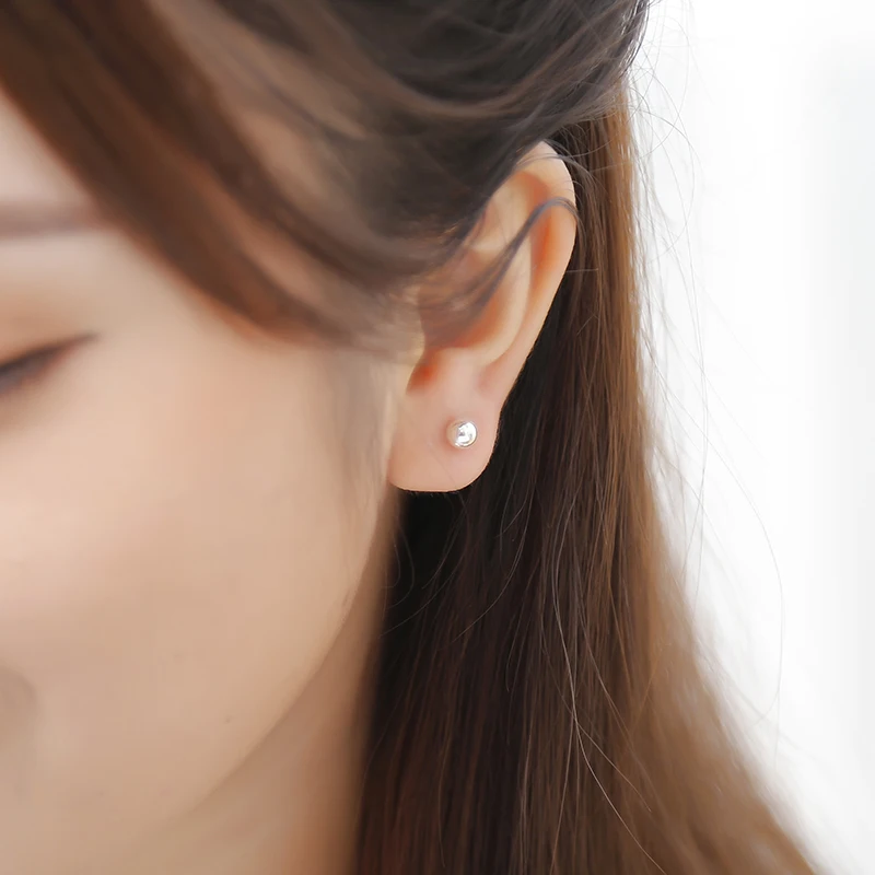 S925 серебро серьги Для мужчин и горе простые серебряный Горох Дамская Мода