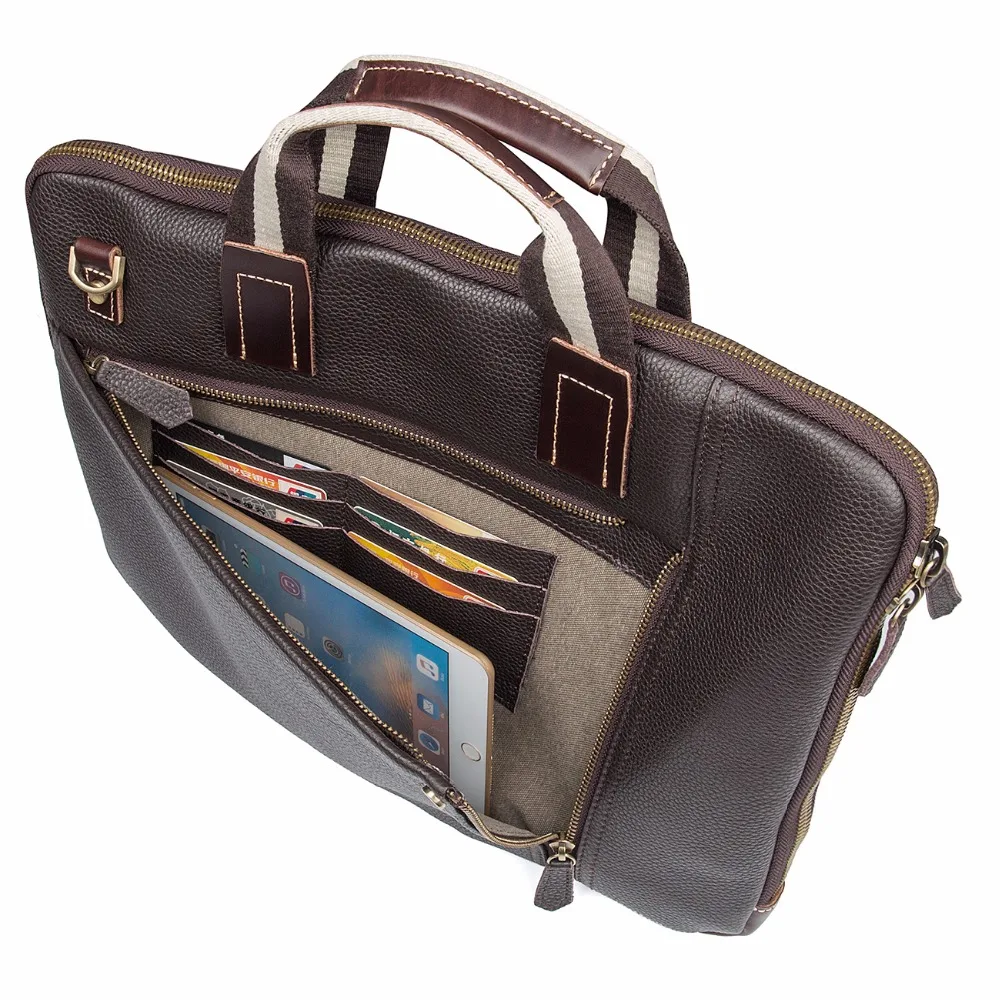 Augus Casual Cow Leather Mens Messenger Bag First Layer Sling Shoulder Vintage Laptop 6018 | Багаж и сумки