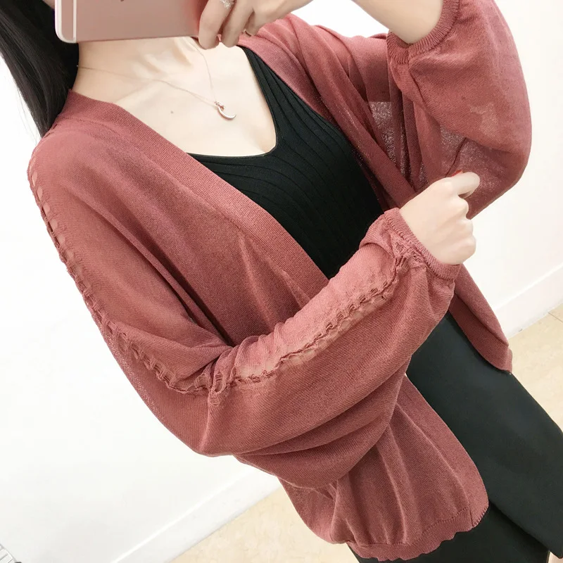 Женская одежда женская рубашка тонкая шелковая вязаный кардиган кондиционер