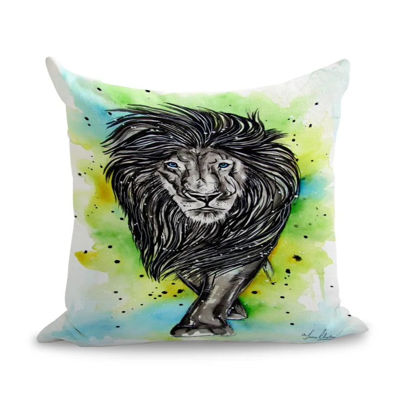 Прямая продажа с фабрики цвет животных слон Лев хлопок лен домашняя наволочка