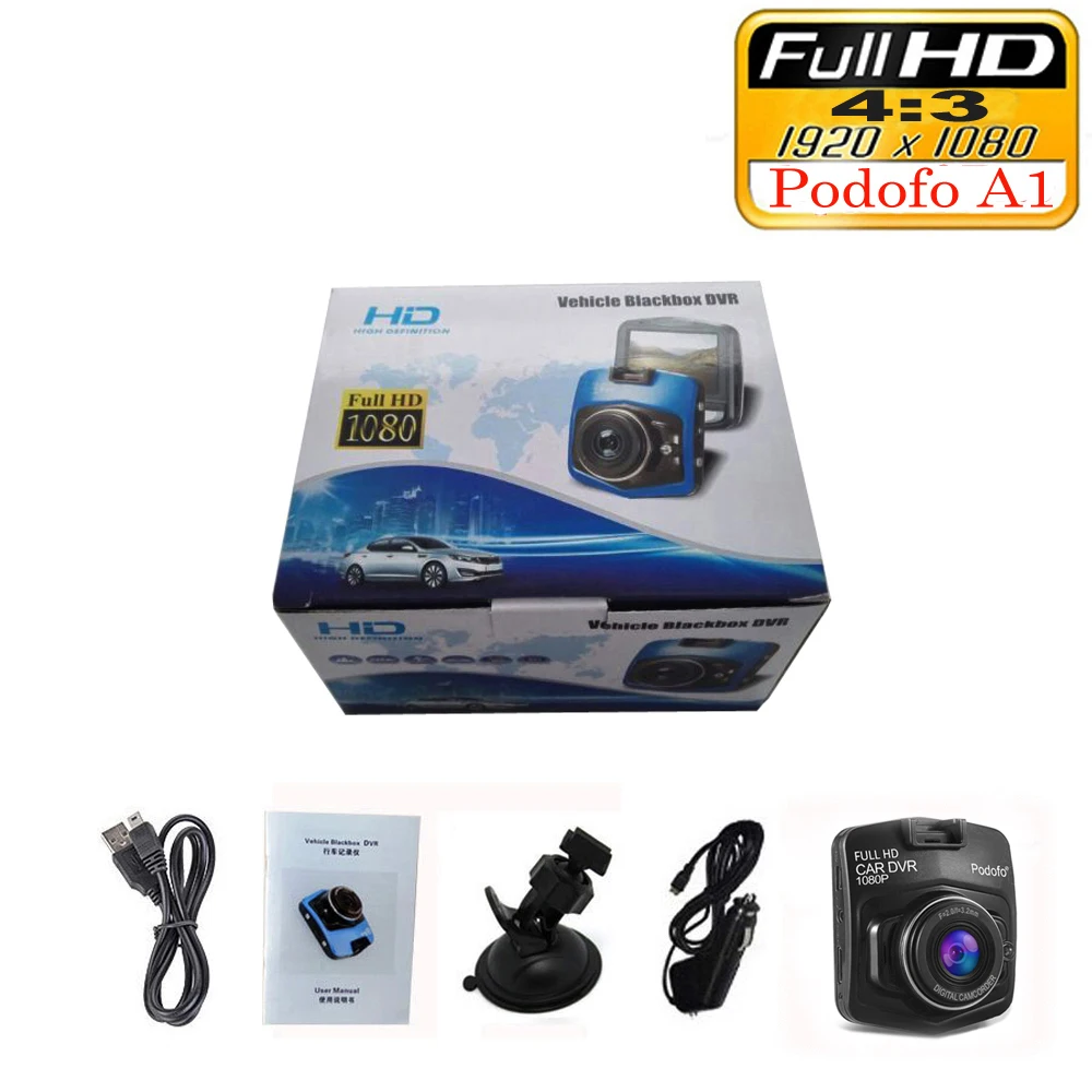 Podofo A1 мини Автомобильная dvr камера Dashcam Full HD 1080P видео рекордер GT300 регистратор g-сенсор ночного видения видеорегистратор