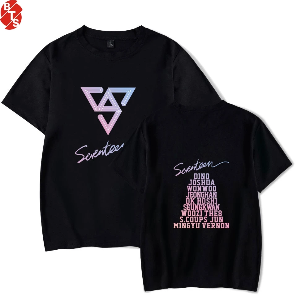 

SEVENTEEN Kpop Pritned Sumemr Short Sleeve T-shirts Women/Men Fashion Streetwear Casual Tshirts 2018 Hot Sale Trendy Clothes