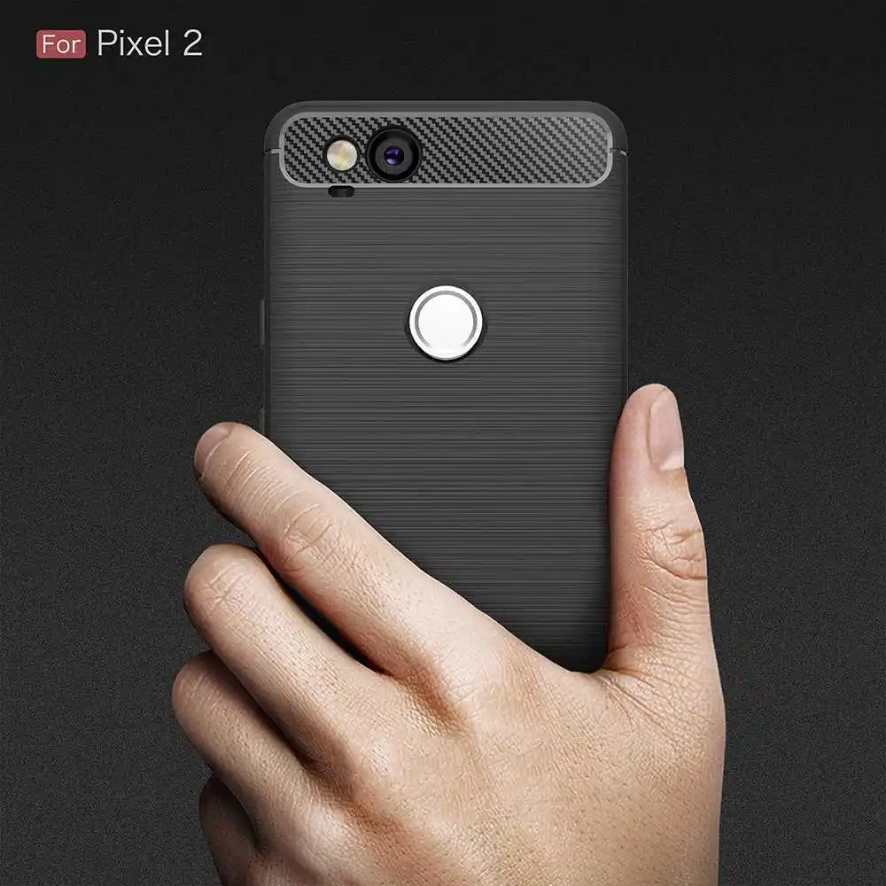 Shock Proof Soft Carbon Fiber TPU Case For Google Pixel 2 XL Cell Phone Cover |