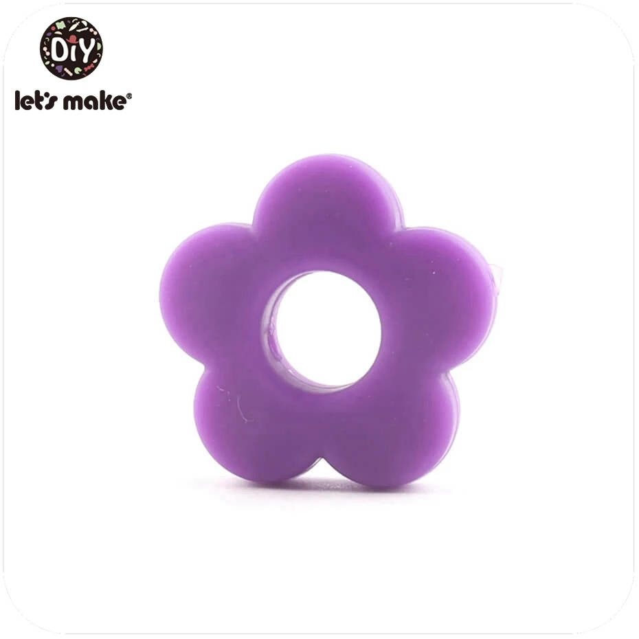 flower purple Давайте изготовим Силиконовые Прорезыватели в виде бабочек, 10 шт., без бисероплетения, силиконовые бусины, картонная коробка, сделай сам, мобильная детская коляска, Детские Прорезыватели - Цвет: flower purple