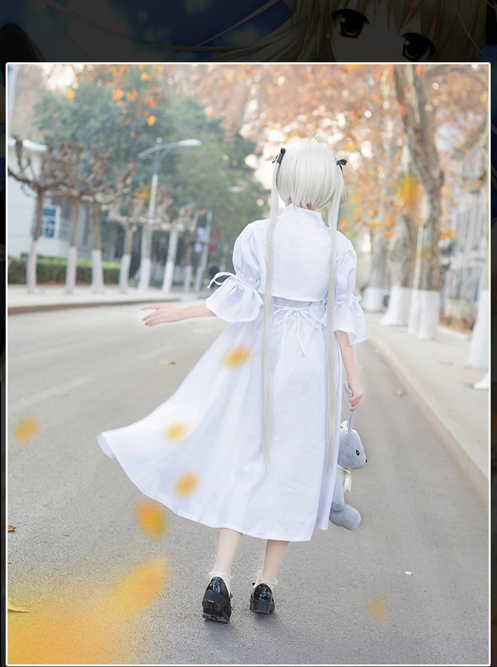 Высокое качество аниме маскарадный костюм kasugano Sora платья Yosuga no Косплей Сора Белый Лолита костюмы на заказ с париком кролик