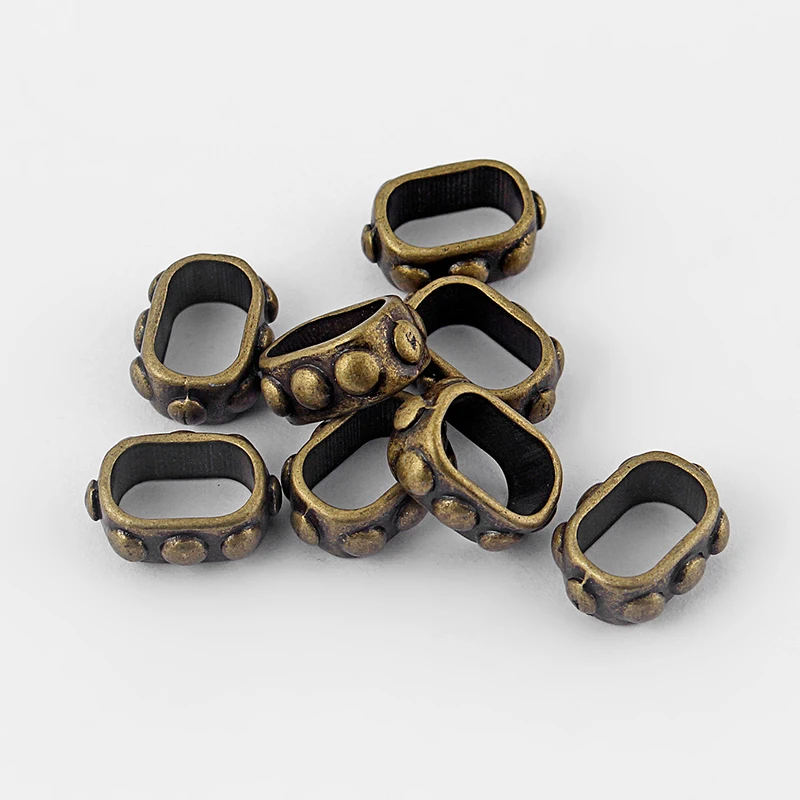 10 шт. антикварные/Бронзовые/медные Подвески слайдер разделитель бусины для 10*6 мм