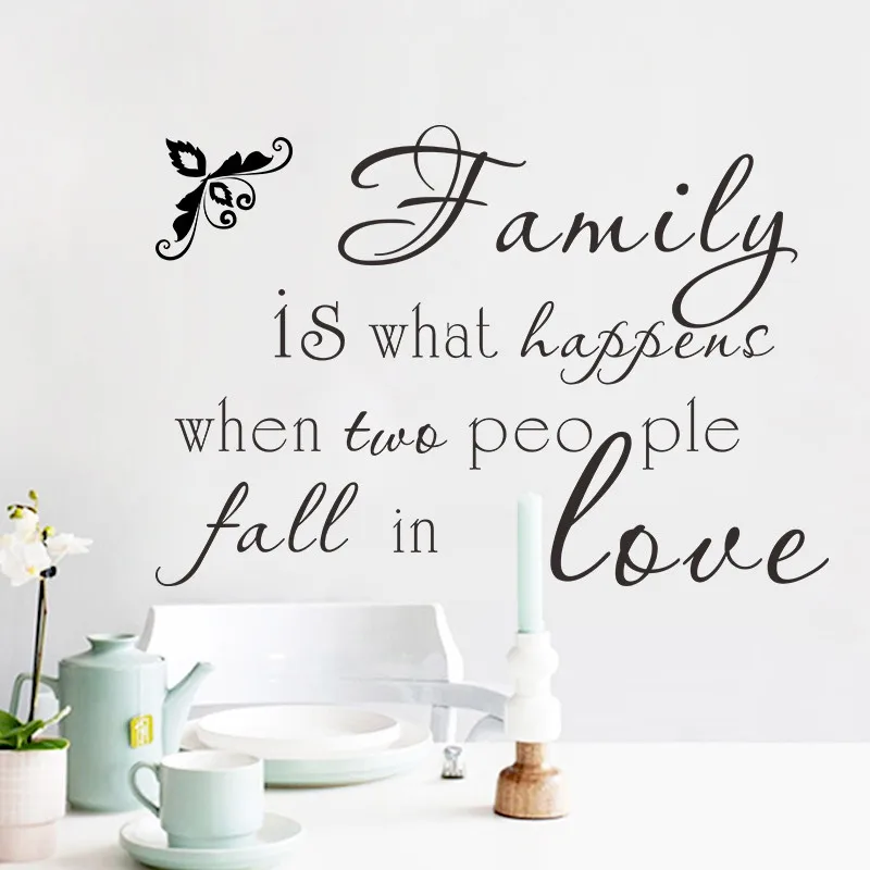 

Family is what happen two people fall in Love Wall stickers decals Art Home Bedroom Living Room Decoration Wall Mural Poster