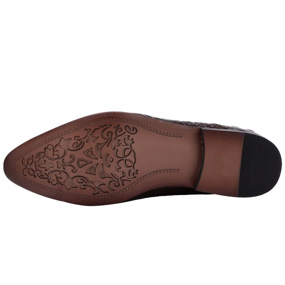 Мужские туфли из натуральной кожи с узором Крокодила деловые туфли-оксфорды в