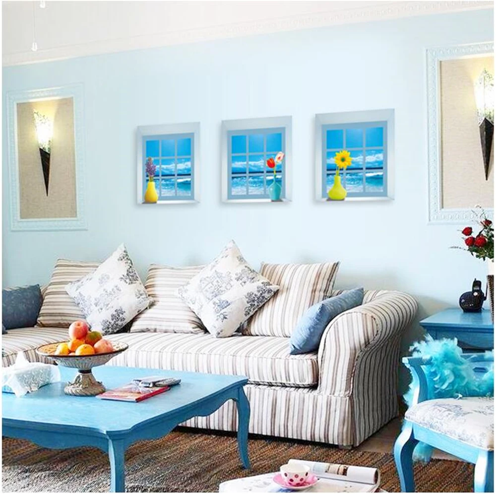 1 комплект 3D Съемная ваза наклейки цветок для стен пейзаж ПВХ Наклейка на стену