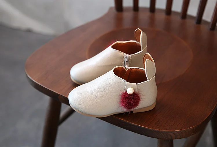 2017 г. Обувь для маленьких девочек весенне осенние ботинки Низкие с круглым носком