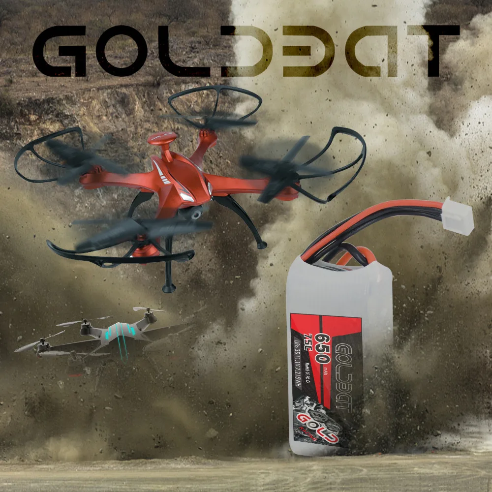 Аккумулятор GOLDBAT 650 мАч LiPo для FPV 3S аккумулятор 11 1 В lipo 75C с разъемом XT30 дрона Heli