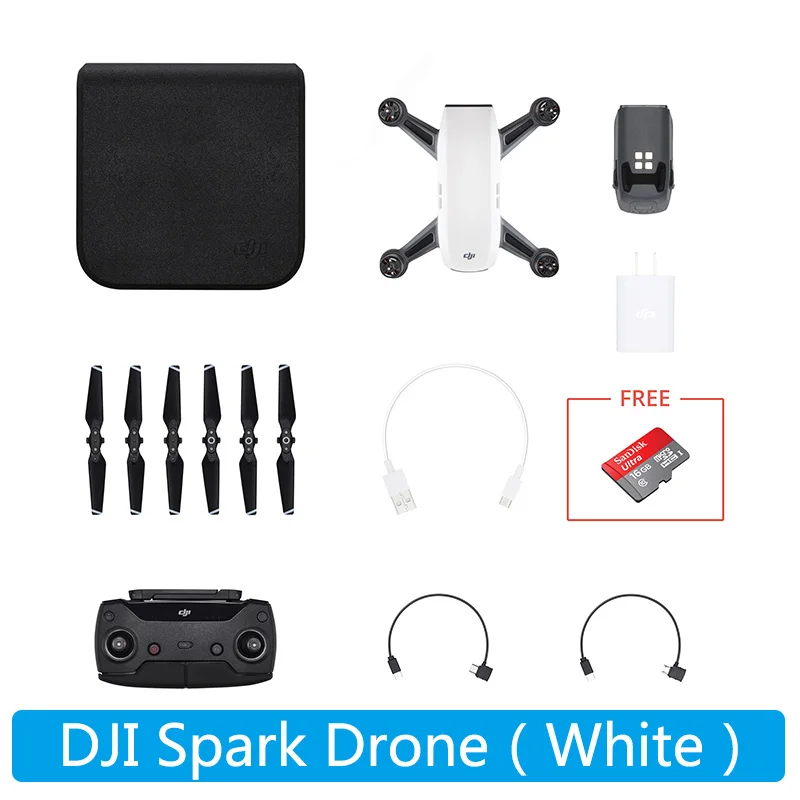 Белый DJI Spark мини-Дрон Smart FPV Wi-Fi Карманный ручной селфи-Дрон с 1080P HD камерой управление жестами 16 мин Время полета - Цвет: Белый