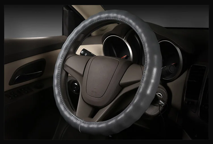 36-47cm Genuine Leather Auto Truck Bus Steering Wheel Cover For Daewoo Volvo Man Renault DAF Isuzu Mitsubishi Car Styling