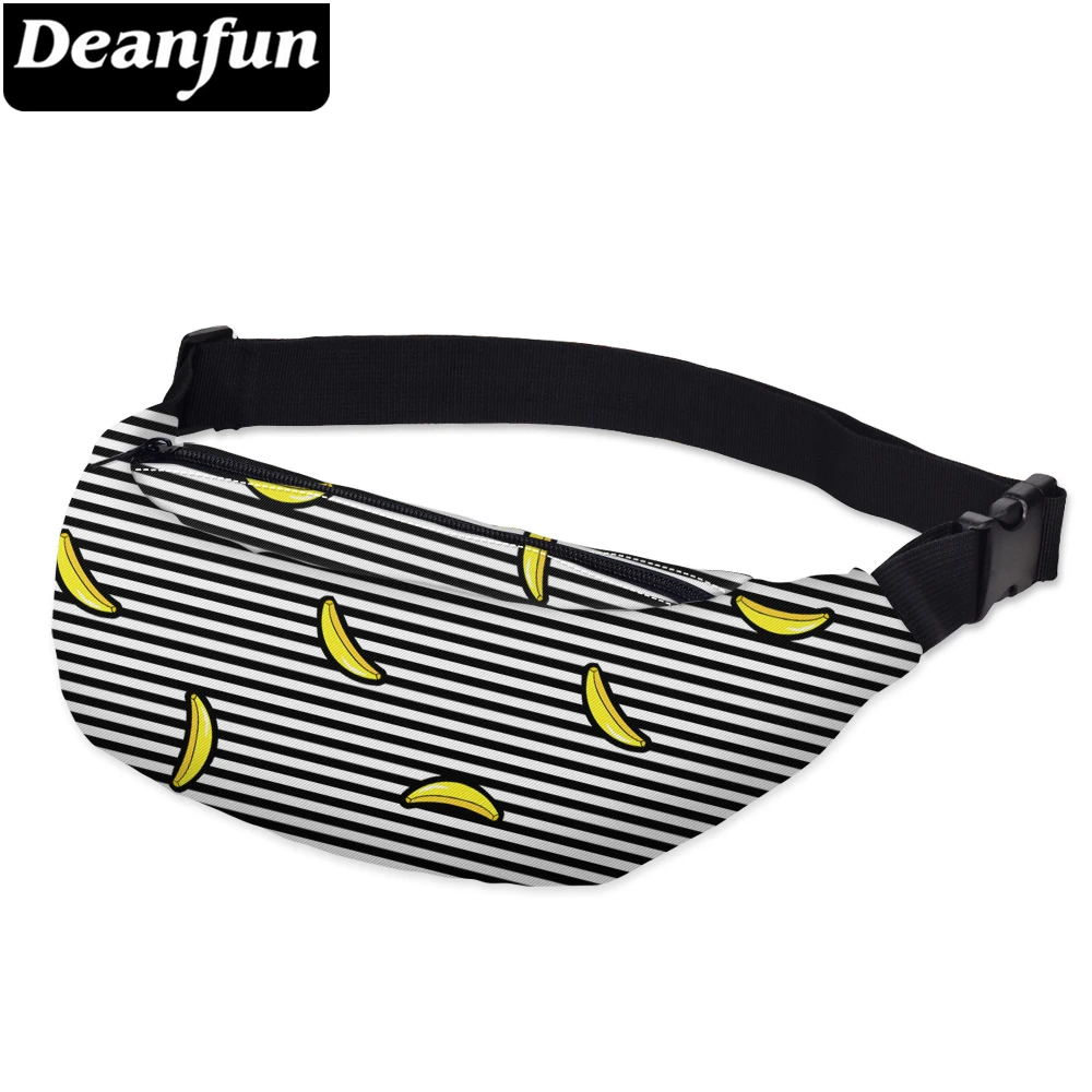 Deanfun 3D печатные поясные сумки пакет полосатый с банановым узором регулируемый ремешок для на открытом воздухе Фанни пакеты YB20