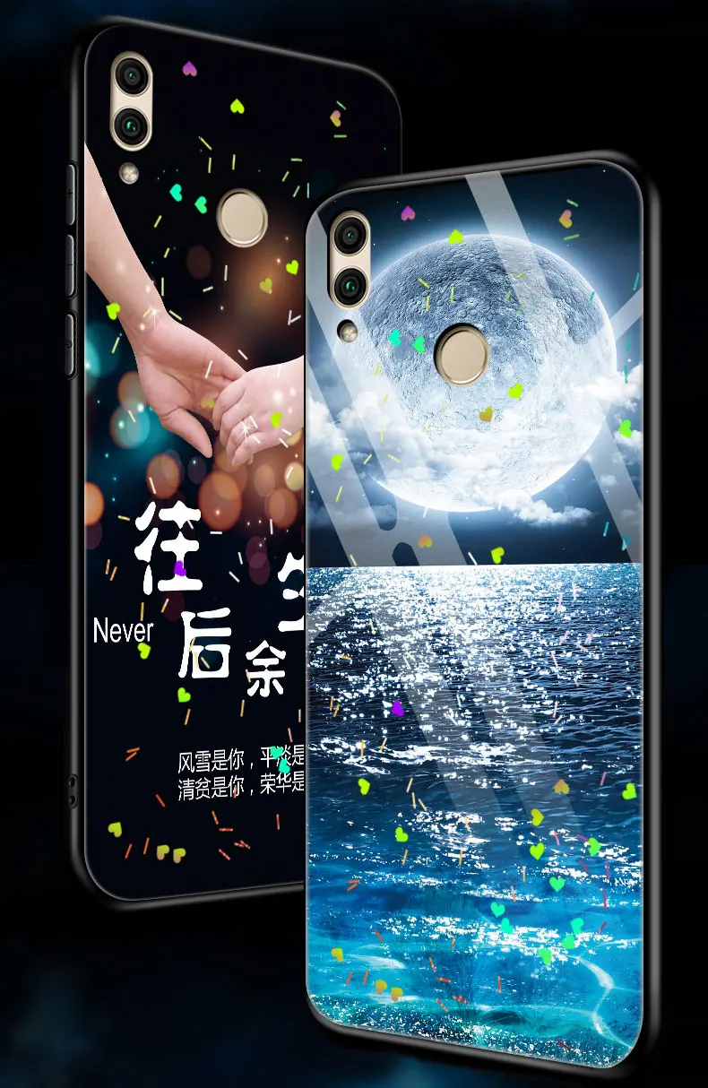 For Huawei Honor 8C Case Skin Cover Hybrid Epoxy Colorized Patterned Back Protective |