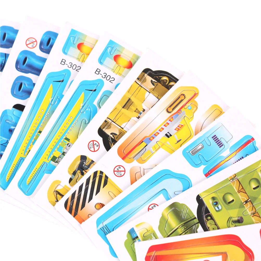 

5pcs/lot Paper Tank Engineering vehicle Miniature 3D Model Puzzles Jigsaw Puzzle Toys For Children Kids DIY Craft