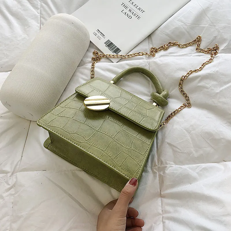 Matcha/зеленые женские сумки через плечо с крокодиловым узором 2019 маленькая сумочка