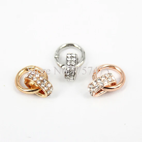 10 шт. Лидер продаж фианиты кристалл Пружинная Застежка подвески для женщин