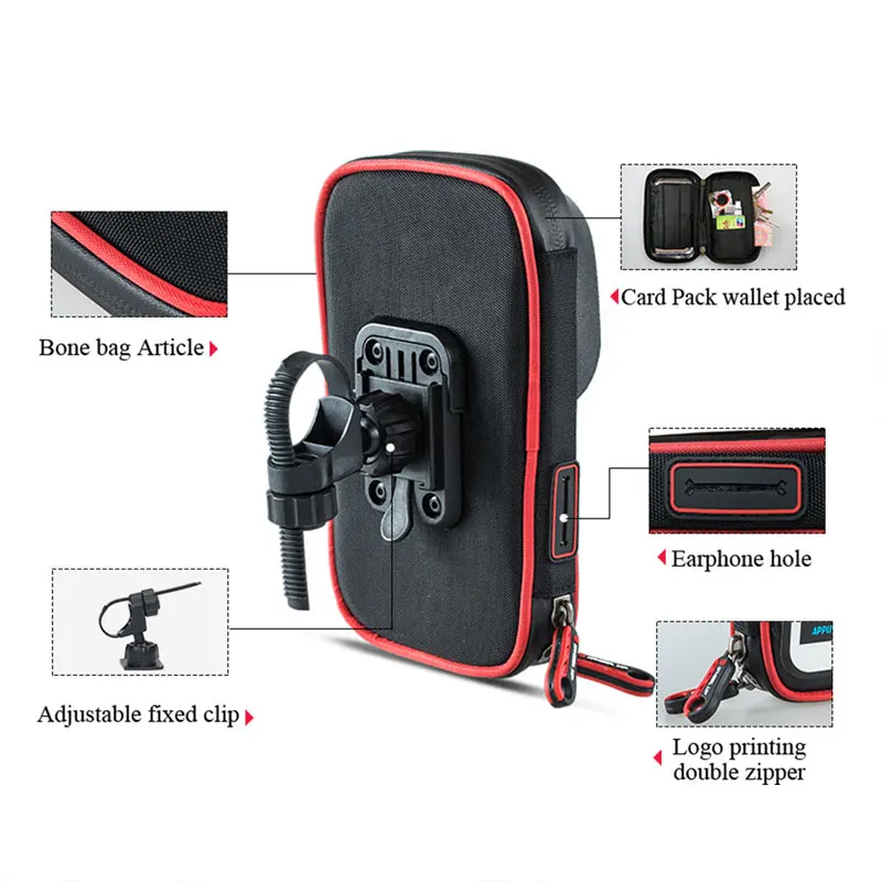 phone holder universal bike motorcycle mobile support stand waterproof bag for iphone x 8 s8 s9 gps bicycle holder handlebar bag free global shipping