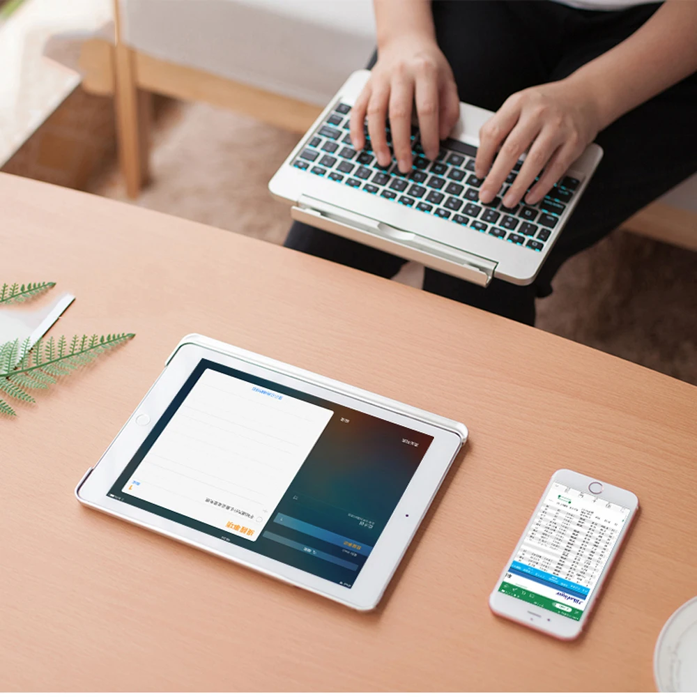 Чехол со съемным магнитным слотом и Bluetooth клавиатурой 7 цветов чехол с подсветкой