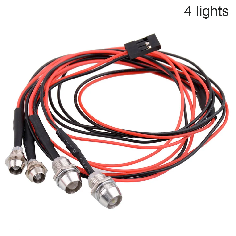 4 lights RC Светодиодный ночной фары головной светильник с 3/5 мм светодиодный светильник для модели RC Drift гусеничный автомобиль YJS; Прямая поставка - Цвет: 4 lights