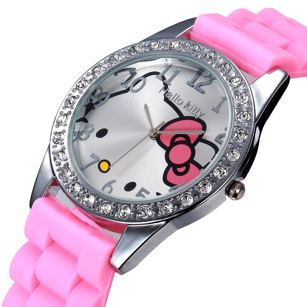 Детские наручные часы для девушек Reloj платье часы с рисунком розового котенка часы Дети Relogios студенческие часы подарок relogio feminino