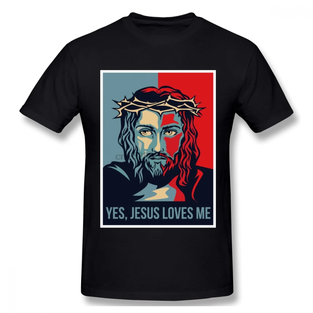 Мужская футболка в стиле ретро Yes Jesus Loves Me хлопковая оверсайз с коротким