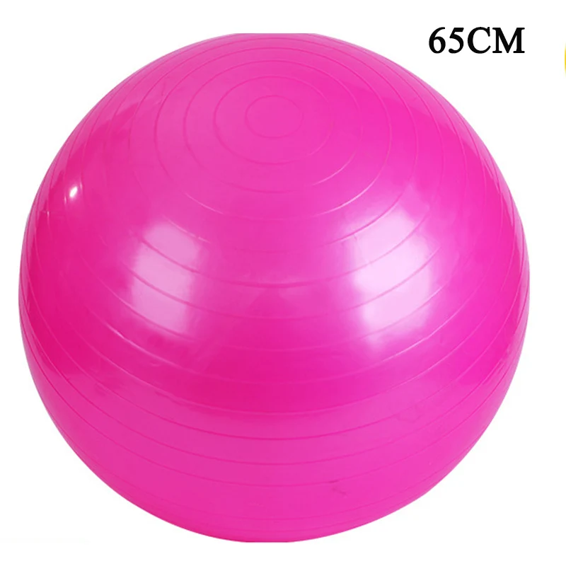 65CM Pink Мяч для йоги, для гимнастики и фитнеса, мяч для пилатеса, баланс, упражнения, тренажерный зал, для помещений, для фитнеса, тренировки, йога, ядро, 45-95 см, насос - Цвет: 65CM Pink