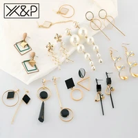 xp summer korean geometric vintage earrings for women fashion statement acrylic gold simple drop dangle earring 2019 jewelry