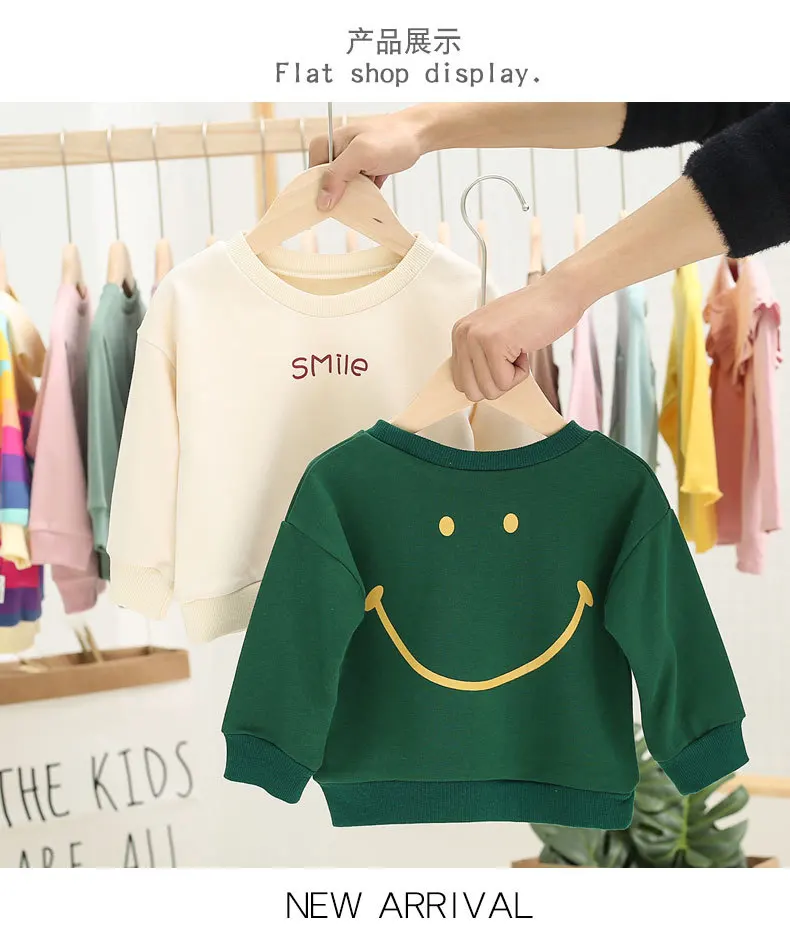 Лидер продаж; толстовки с капюшоном для маленьких мальчиков и девочек; детская Весенняя плотная Толстовка; Повседневный свитер для малышей; Детский костюм со смайликом