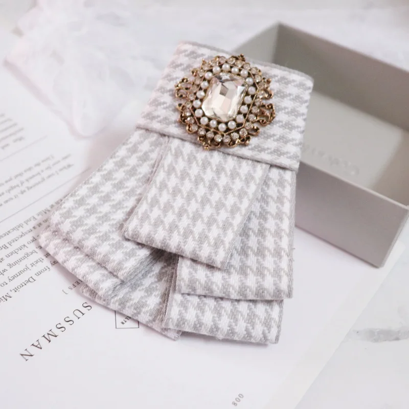 Модная одежда орнамент гусиная лапка брошь галстук-бабочка женская модная |