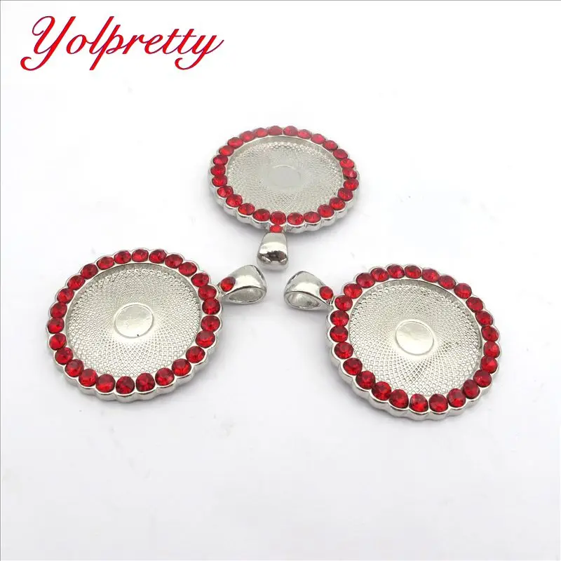 Yolprtty Новая мода 1 шт. 25 мм Внутренний размер gules Стразы Камея Кабошон основа оправа