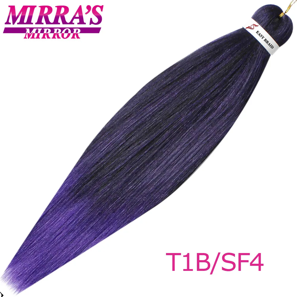 Mirra's Mirror Jumbo косы волос 2" 26" Ombre плетение волос 2 тона синтетическое плетение волос для вязаный крючком горячей воды набор - Цвет: T1B/фиолетовый