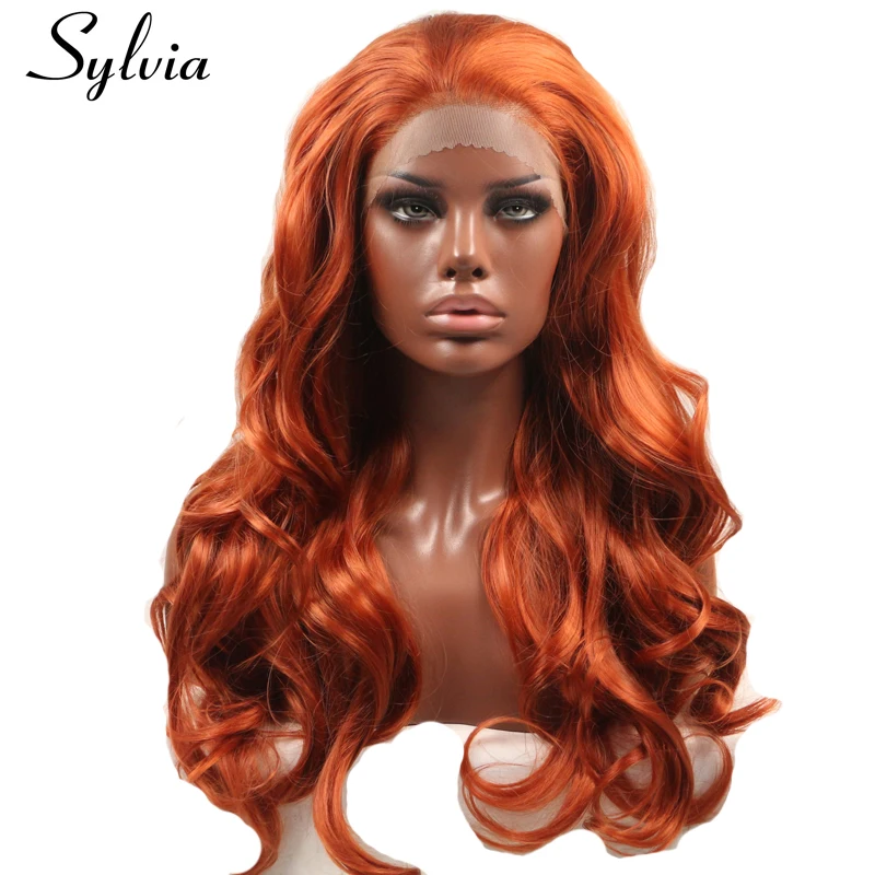 Sylvia 360 # волнистые синтетические кружевные передние парики свободный пробор