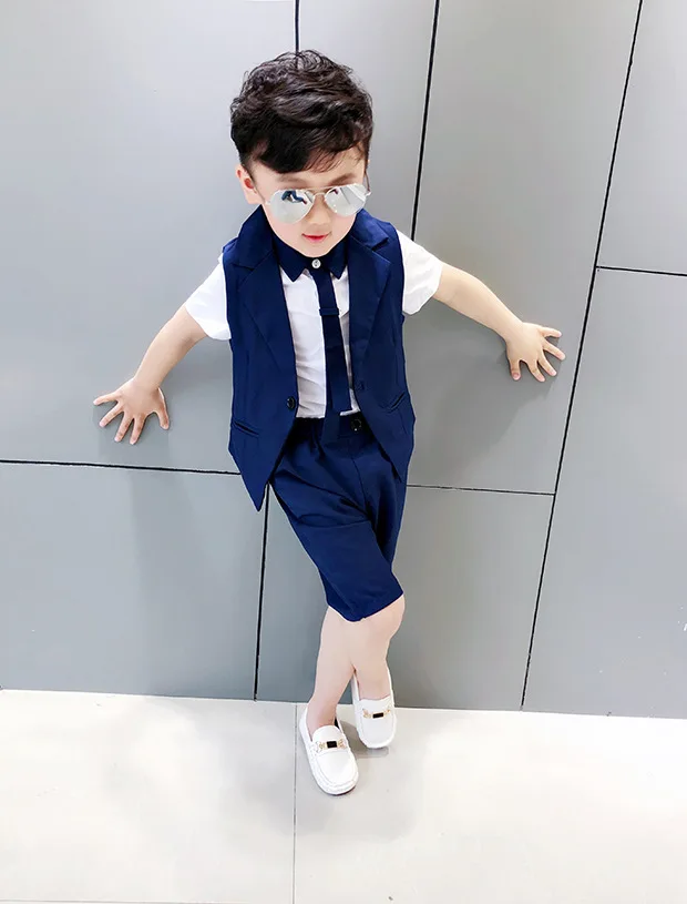 2018 новый летний костюм для малышей свадебное платье мальчиков рубашка