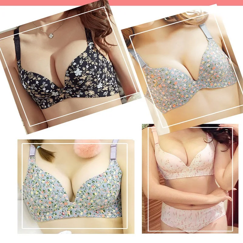 Женское цельное нижнее белье Sanderala бесшовный бюстгальтер пуш ап с цветочным