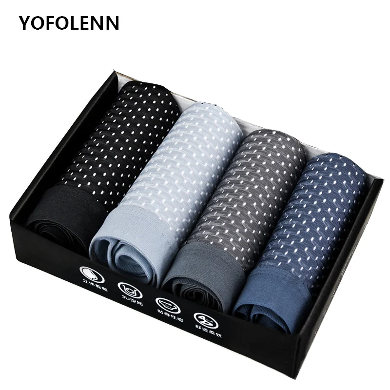 

4 шт./лот, фирменные мужские боксеры из бамбука, нижнее белье для мужчин, большие шорты, дышащие Однотонные эластичные шорты, сетчатые боксер...