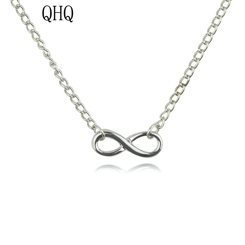 QHQ кулон ожерелье письмо Цепочка Золото Серебро невидимая цепочка лучшие друзья