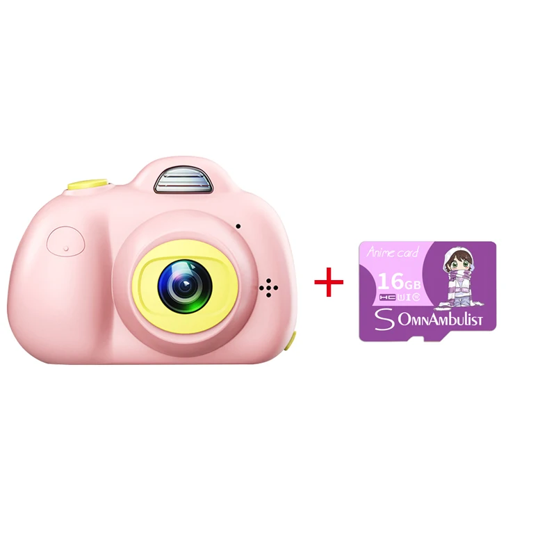 Pink 2 дюйма 1080P детская Камера Детские Камера игрушки для досуга подарки на день рождения цифровая американский и британский фотографии Камера - Цвет: Pink