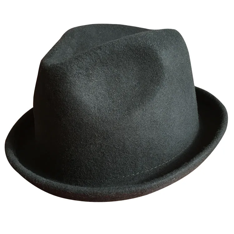 Маленькие федоры модная джазовая шляпа мужская короткий край скручивающийся