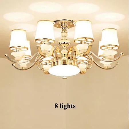 8 lights Современные золотые металлические светодиодные люстры для гостиной, светодиодные подвесные люстры, светильники для столовой, светодиодные подвесные светильники - Цвет абажура: 8 lights